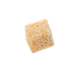 One brown sugar cube isolated on white