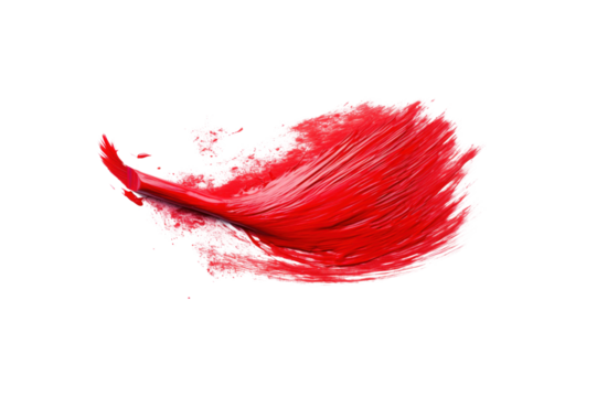 red strokes with a brush On a transparent background for using graphics.