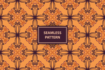 oriental patterns. purple and orange background with Arabic ornament. Pattern, background and wallpaper for your design. Textile ornament. Vector illustration.