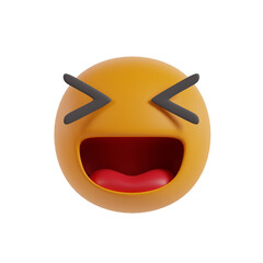 Cute unique emoticon 3d render clipart
