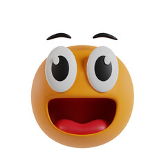 Cute unique emoticon 3d render clipart