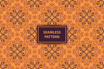 oriental patterns. purple and orange background with Arabic ornament. Pattern, background and wallpaper for your design. Textile ornament. Vector illustration.