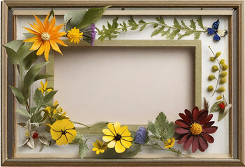 Beautiful and artistic frame with wildflowers.