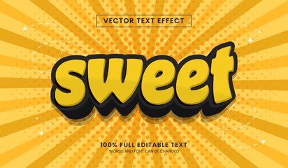 Design editable text effect, sweet text vector illustration