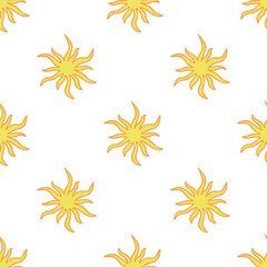 Fototapeta na wymiar Seamless pattern with sun doodle for decorative print, wrapping paper, greeting cards, wallpaper and fabric