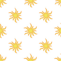Seamless pattern with sun doodle for decorative print, wrapping paper, greeting cards, wallpaper and fabric