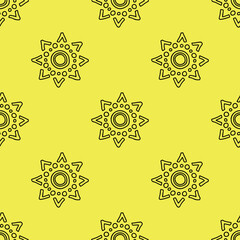 Seamless pattern with sun doodle for decorative print, wrapping paper, greeting cards, wallpaper and fabric