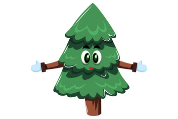 Christmas Tree Character Design Illustration