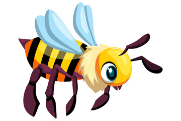 Cute Bee Character Design Illustration