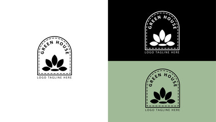 
"Blossoming Elegance: A Vibrant Vision for Your Green House Logo Design."