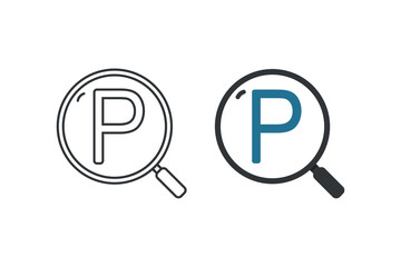 Search parking symbol. Illustration vector