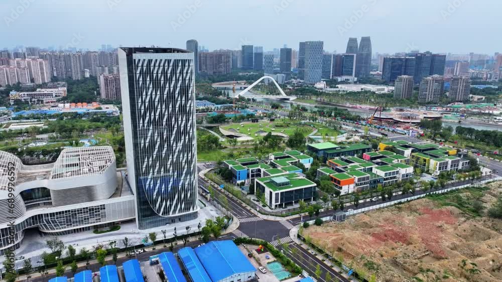 Wall mural chengdu cityscape, sichuan, china,