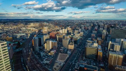 Timelapse video of Sendai in Japan