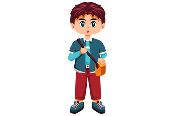 Cute Boy Character Design Illustration