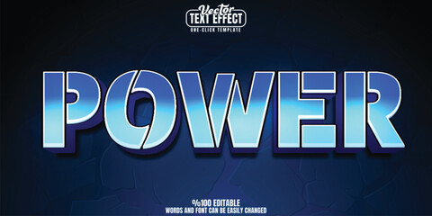 Power editable text effect, customizable strength and force 3D font style