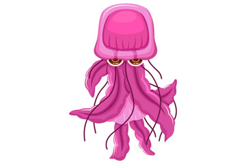 Cute Jellyfish Character Design Illustration
