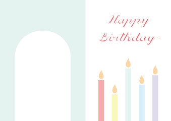 Birthday Greeting Card with Colorful Candles