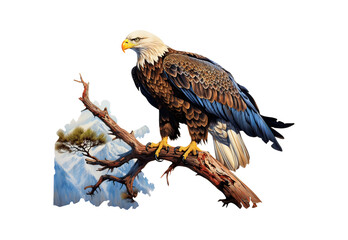 Obraz premium _A_colorful_eagle_perched_on_a_branch_full_body.