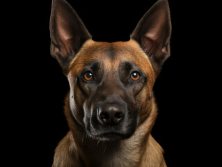 Fototapeta premium Belgian Malinois Dog Studio Shot, Isolated on Clear Background, Generative AI