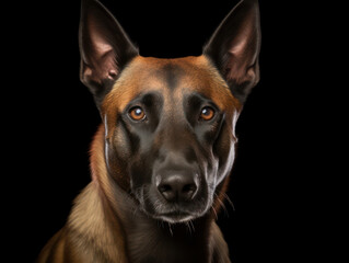 Belgian Malinois Dog Studio Shot, Isolated on Clear Background, Generative AI