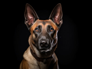Belgian Malinois Dog Studio Shot, Isolated on Clear Background, Generative AI