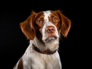 Brittany Dog Studio Shot, Isolated on Clear Background, Generative AI