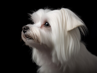 Naklejka premium Maltese Dog Studio Shot, Isolated on Clear Background, Generative AI