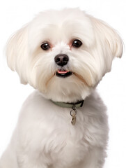 Maltese Dog Studio Shot, Isolated on Clear Background, Generative AI