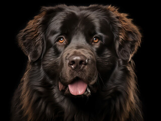 Newfoundland Dog Studio Shot, Isolated on Clear Background, Generative AI