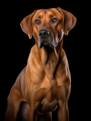 Rhodesian Ridgeback Dog Studio Shot, Isolated on Clear Background, Generative AI