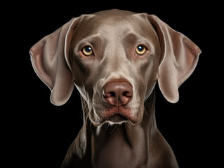 Weiamaraner Dog Studio Shot, Isolated on Clear Background, Generative AI