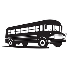 School bus silhouette isolated on white background. Vehicle transport bus sign vector illustration