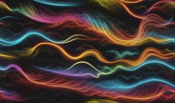 Abstract background with colorful waves and mystic symbolism from AI Generated