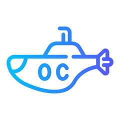submarine Line Gradient Icon