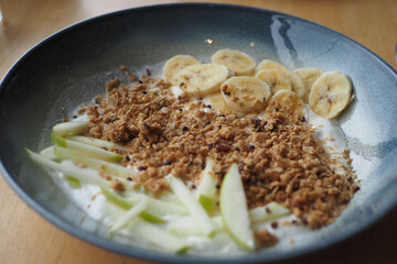 Breakfast Granola Bowl With Banana And honey