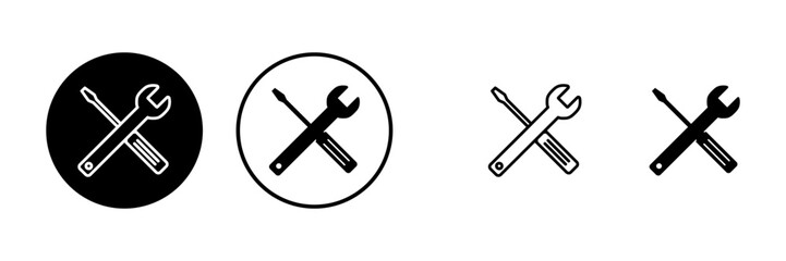 Repair icons set. Wrench and screwdriver icon. settings vector icon. Maintenance