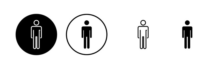 Man icon set. Toilet sign. Man restroom sign vector. Male icon