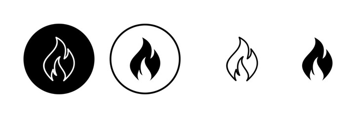 Fire icons set. Fire flame icon template.