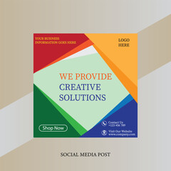 Digital business marketing banner for social media post template