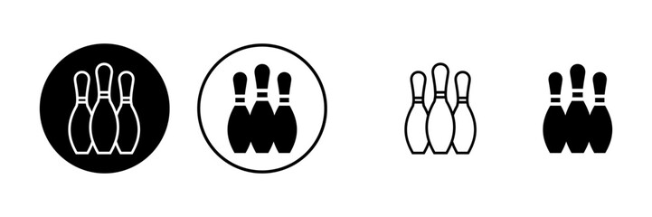 Fototapeta premium Bowling game Pin Icons set. Bowling icon, ball and pin