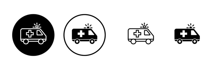 Ambulance Icons set. Ambulance Icon Design