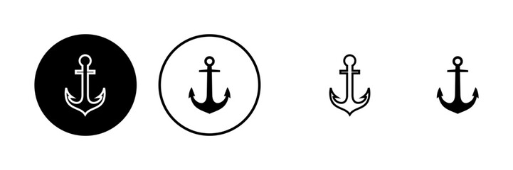 Anchor icons set. Anchor symbol logo. Anchor marine icon. - obrazy, fototapety, plakaty
