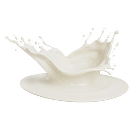Milk splash and pouring, yogurt or cream 3d illustration.
