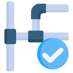 Pipe Installation multi color icon, related to plumbing service, water, oil and gas.