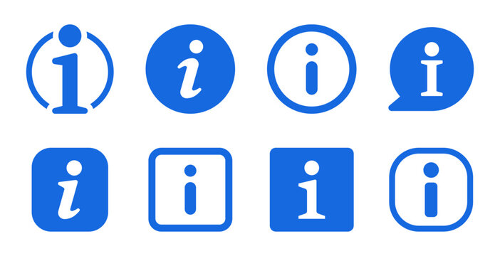 Info icon set. Information blue vector symbol for helpdesk concept.