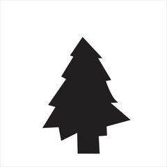 Fototapeta premium Vector Illustration Silhouette of a christmas tree on a white background