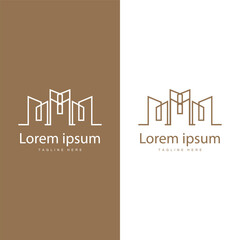 Fototapeta premium Modern City Building Logo Design, Luxurious and Simple Urban Architecture