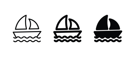 Sail boat icon set vector for web, ui, and mobile Apps