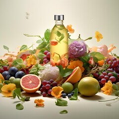 still life with fruits and vegetables