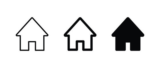 Home icon set vector illustration. outline icon for web, ui, and mobile apps